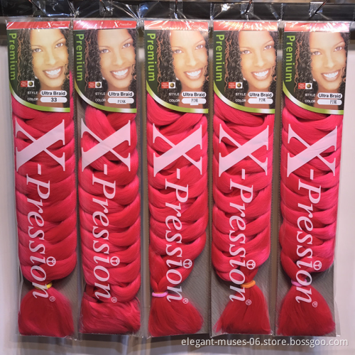 Wholesale 165 g 82 Inch braid hair braids X pression pre stretch braiding hair bulk expression extension attachment hair